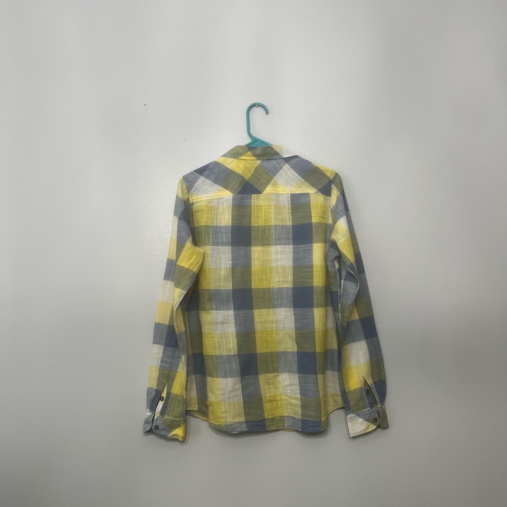 Natural Reflections Yellow and Light Blue Plaid Women’s Shirt - Picture 3 of 3